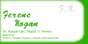 ferenc mogan business card